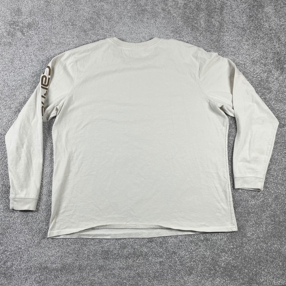 Carhartt T Shirt Womens Extra Large 16 18 Dearborn Loose Long Sleeve Logo White - Picture 9 of 13